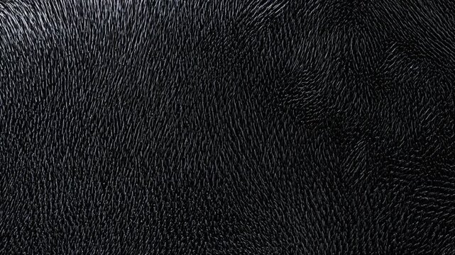 Glossy black ferrofluid peaks forming geometric pattern under studio lights  