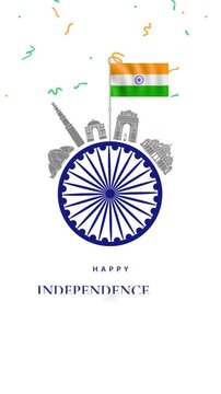 Independence Day White and Blue Minimal Greeting Video Story