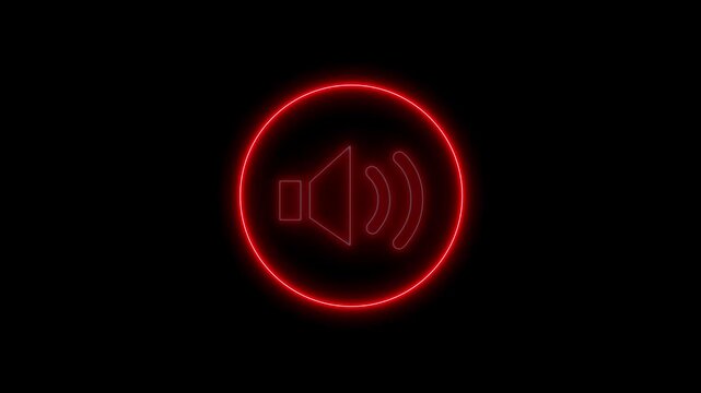 Neon sound audio volume speaker icon,loudspeaker icon.Motion graphic 4k animation video.
