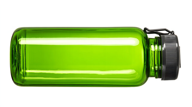 Green water bottle on a plain background (no background). Element for product advertising.v