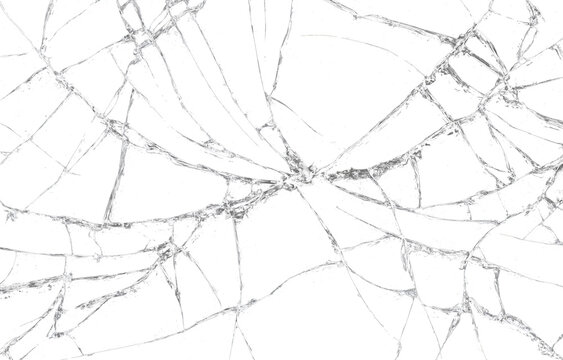 Realistic cracked screen overlay PNG with transparent background and shattered glass effect.