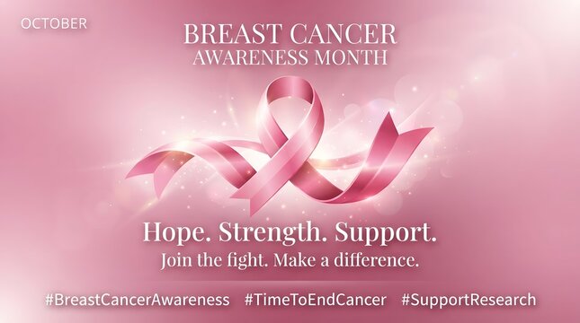 Breast cancer awareness month pink ribbon symbolizing hope and support for october campaign
