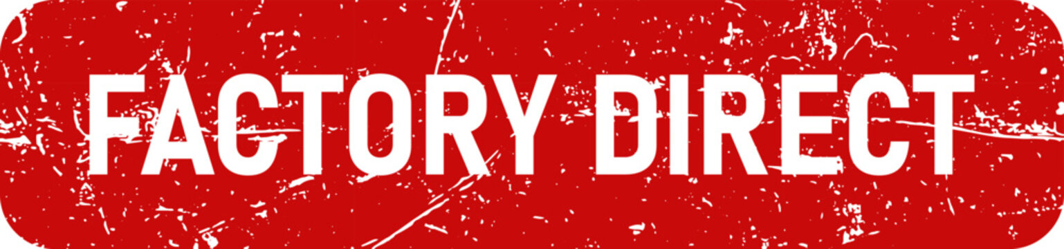 Factory direct red grunge rubber stamp icon mark isolated for wholesale manufacturing business product retail sale.