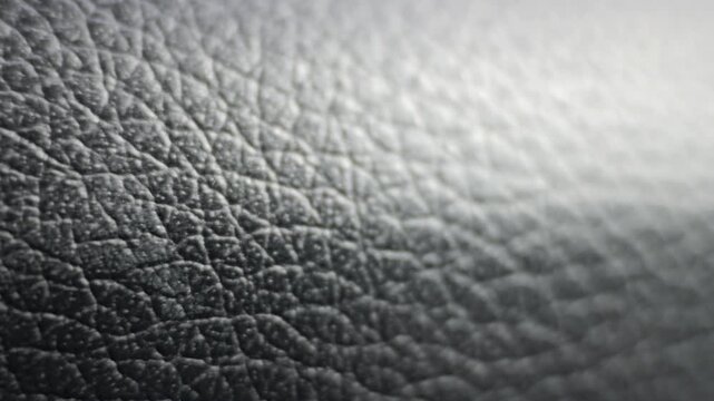 Full frame abstract background of black leather grain texture cppy space