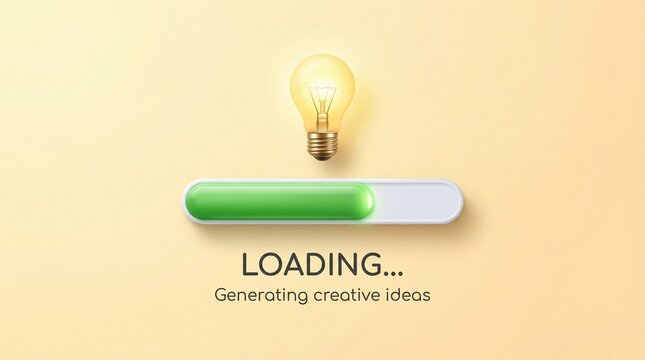 Creative Idea Loading &ndash; Light Bulb and Progress Bar Concept Design
