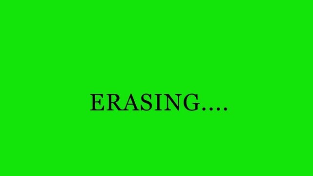 Privacy and data management UI showing erasing process status in 4k animation with alpha channel on transparent background erasing animation