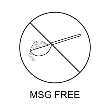 MSG Free icon, Element for product packaging logo, sign, symbol, isolated on white background, for web and app. Flat vector illustration