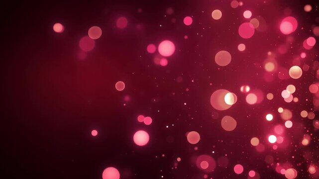 Abstract red bokeh light particles on dark gradient background