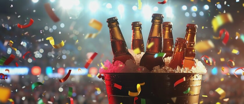 Celebratory drinks in a festive environment.