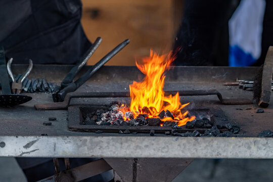 Blacksmith at work during the Ardara Show day