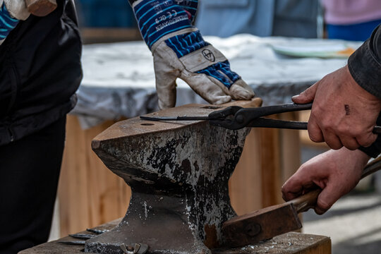 Blacksmith at work during the Ardara Show day