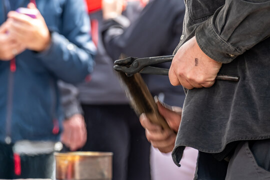 Blacksmith at work during the Ardara Show day