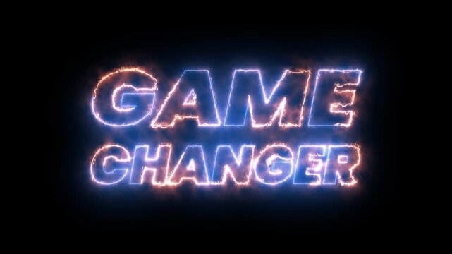Game Changer Neon Fire Text Animation | Electric Glow Typography | Cinematic Intro Background