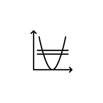 Mathematical parabola graph with axis line icon parabola mathematics geometry function academic