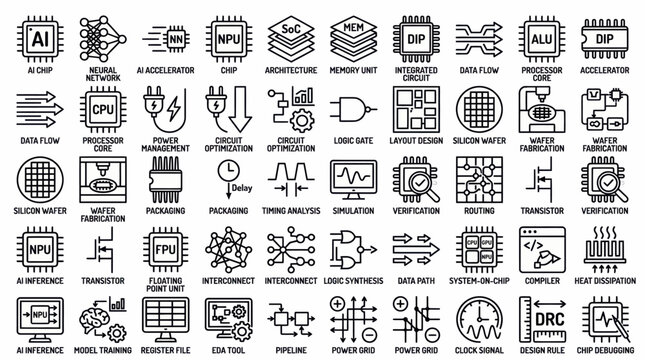 Collection of computer chip and microprocessor design elements and concepts