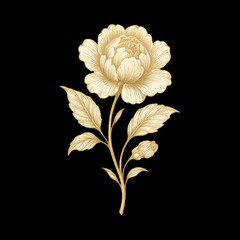 Obraz premium Elegant golden floral illustration.