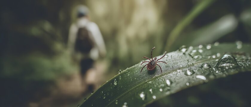 A close-up of a spider on a leaf in nature.