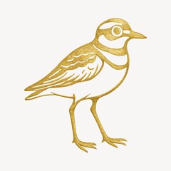 Fototapeta premium Golden bird minimalist art
