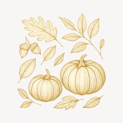 Obraz premium Elegant autumn botanical illustration.