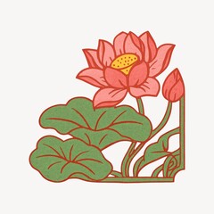 Obraz premium Elegant lotus flower illustration