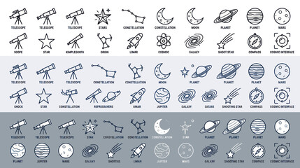 Space and Astronomy Icons Collection © Bobo