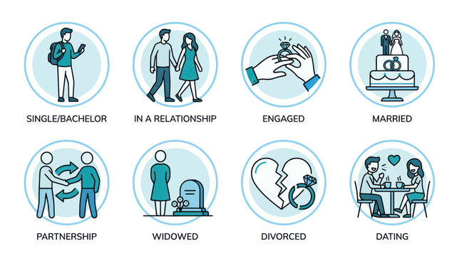 Relationship Status Icons: Single to Married and Beyond
