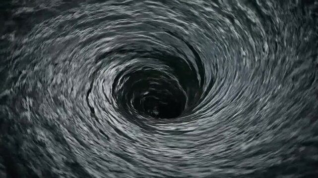 A powerful dark water vortex swirling in the deep ocean
