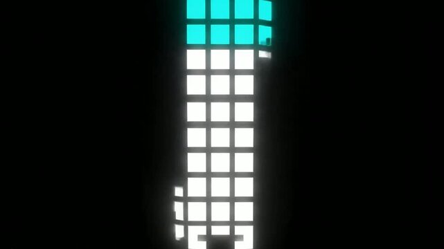 Colorful Digital Pixel Light Animation on Black Background