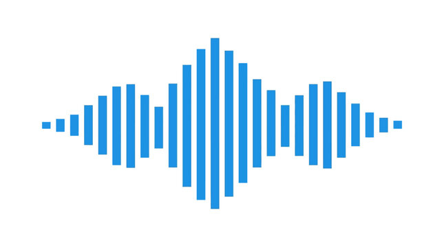 Blue sound wave, audio waveform, vector equalizer, music frequency isolated on White Background flat vector eps silhouette
