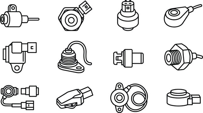 Collection of various mechanical connectors.