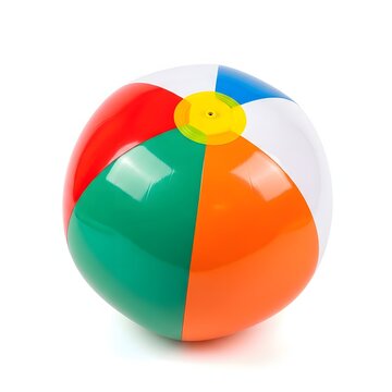 Colorful beach ball with white background