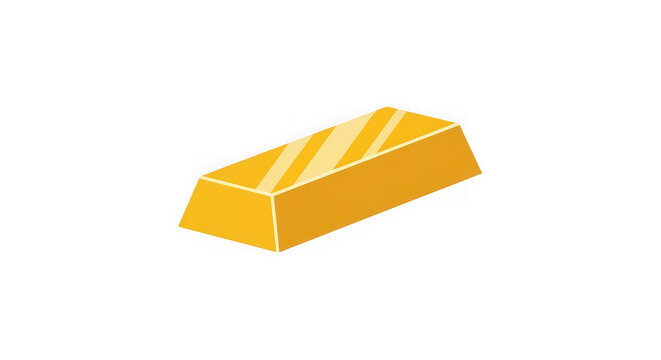 Gold bar isolated on transparent background