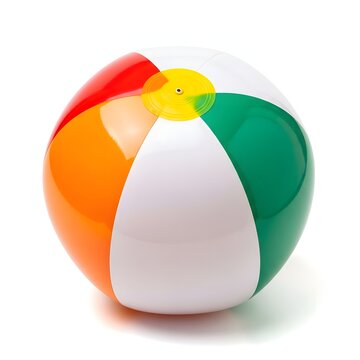 Colorful beach ball with yellow valve