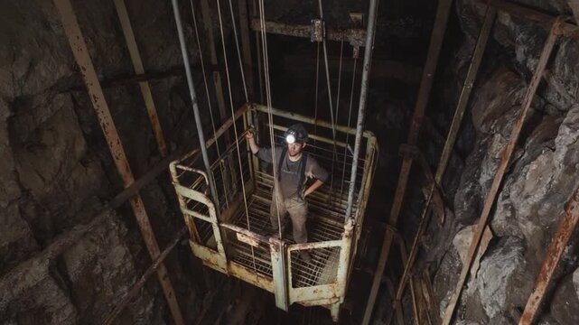 Mine elevator.