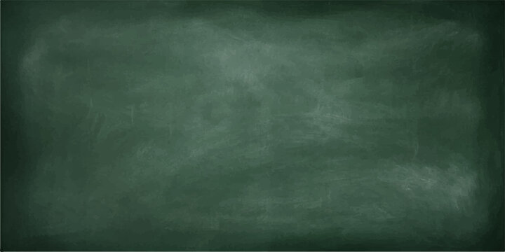 Green chalkboard with subtle chalk dust texture and vignetting for educational or artistic concepts
