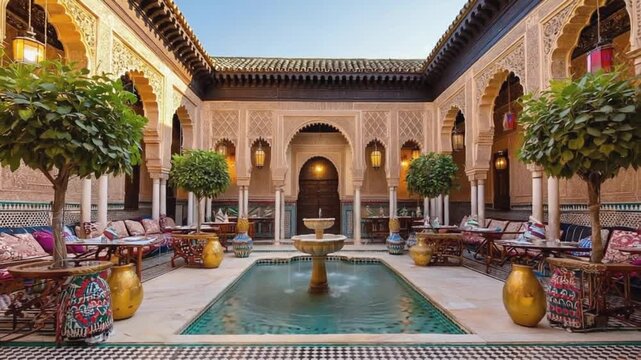 Traditional riad in Morocco.