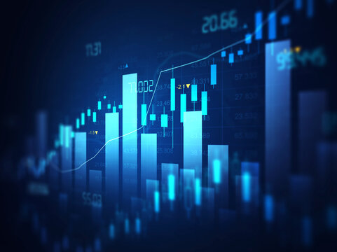 Finance chart,stock market business and exchange financial growth graph. Stock market investment trading graph growth.	
