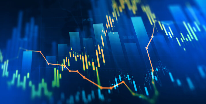 Finance chart,stock market business and exchange financial growth graph. Stock market investment trading graph growth.	
