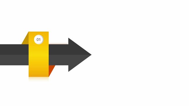 animated video of business plan infographic 5 and 6 steps template, multi color rectangle shape with arrow for strategic planning, business presentations and reports