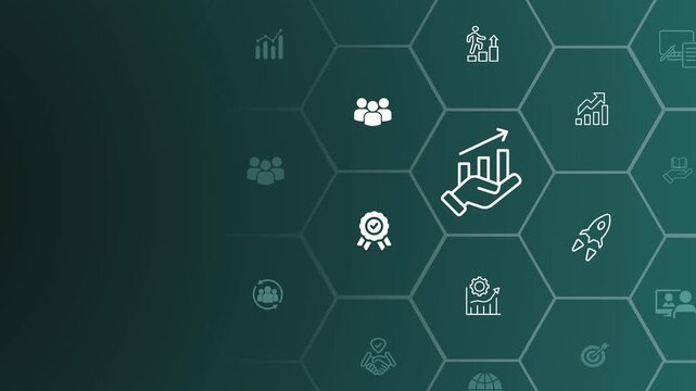 Sales performance management concept. Drive sales performance to optimize sales team's capabilities. Improve sales efficiency. Animation of 4k video. 