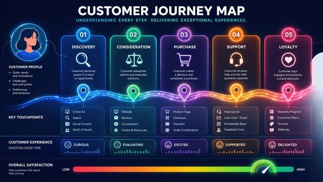 Customer Journey Map Educational Infographic