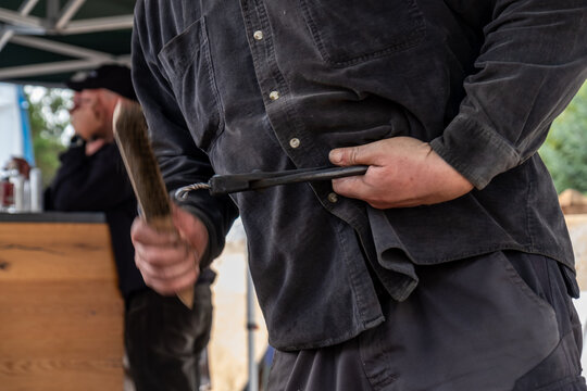 Balcksmith at work during the Ardara Show in County Donegal, Ireland