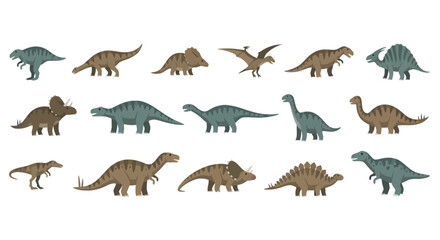 Collection of diverse prehistoric dinosaurs and pterosaurs © andi