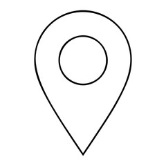 Elegant hand-traced location marker vector icon with smooth curved outline, ideal for digital mapping and travel branding. Minimalist scalable illustration with refined teardrop silhouette and © Md Asaduzzaman 