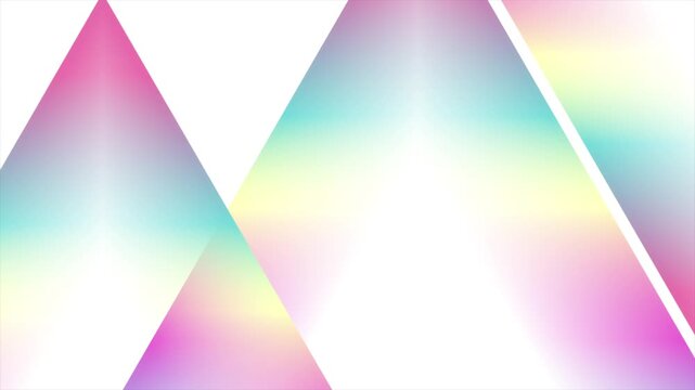 Colorful holographic glossy triangles abstract geometric background. Low poly elements futuristic tech motion design. Seamless loop. Video animation Ultra HD 4K 3840x2160