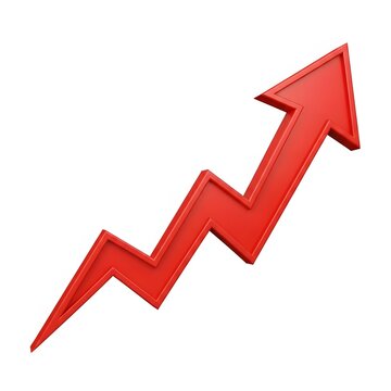 Red arrow graph increasing upward trend