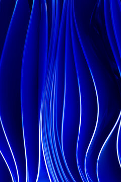 3D neon flow channels creating a deep abstract wallpaper