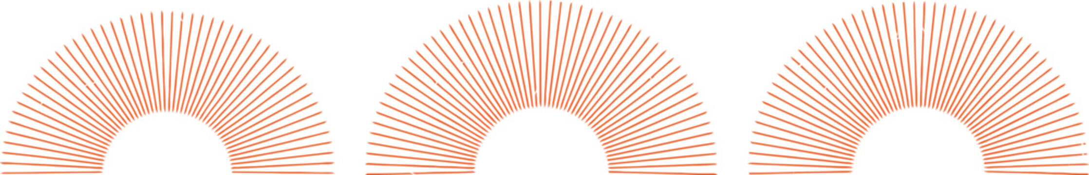 Sunburst ray set, boho sunset beam symbols, hand drawn sunburst elements for logo design, packaging, social media, and branding projects.