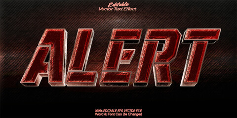 Fototapeta premium Alert Warning Safety Emergency Signal Vector Fully Editable Smart Object Text Effect