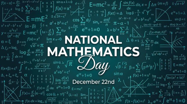 National Mathematics Day poster. Math awareness campaign background.